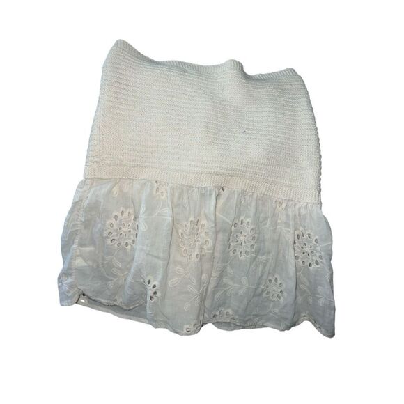 ✨Micas Knot Front Knit Embroidered Tube Sz XS Top Beige✨ - Picture 8 of 10